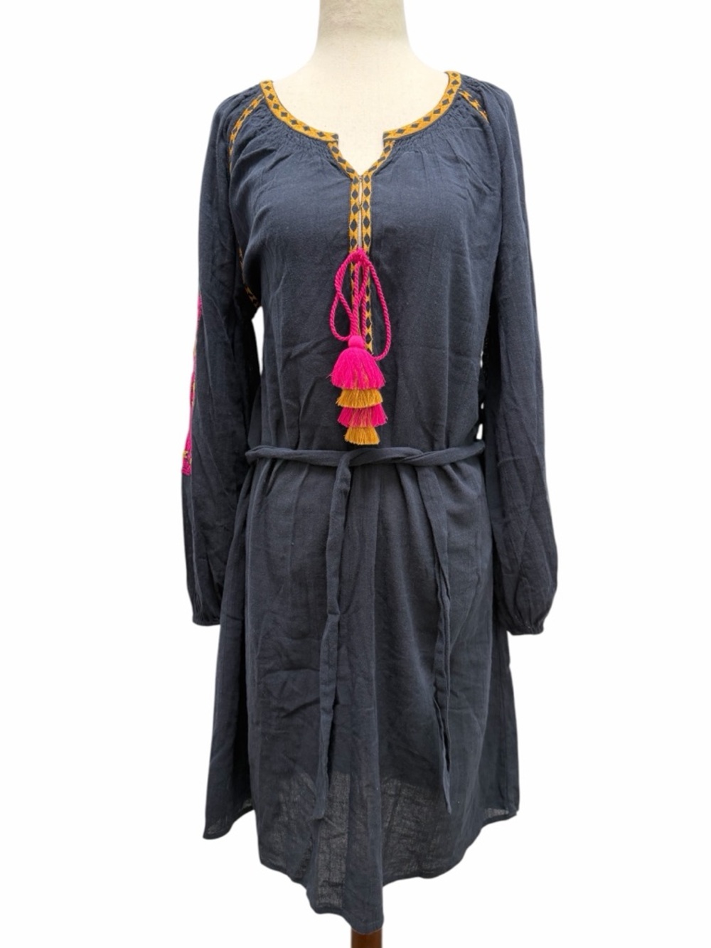 Figue Coco Black Tasseled Dress Size Medium